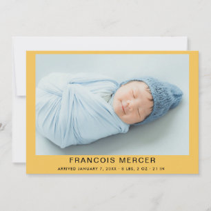 Faire-part Minimal Élégant bébé garçon photo collage naissanc