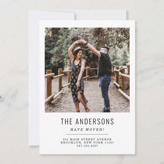 Faire-part Minimal Nous avons déplacé le changement d'adresse (Devant)