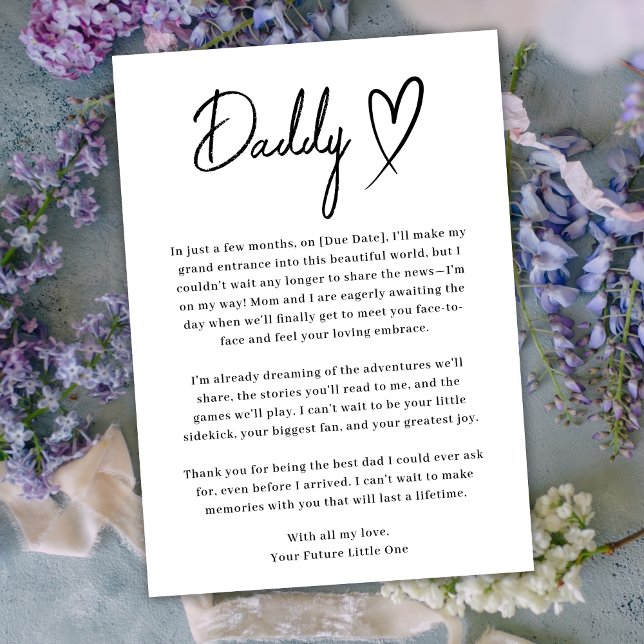 Faire-part minimale de grossesse pour papa noir et (Créateur téléchargé)