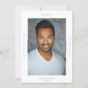 Faire-part Minimalisme Portrait Photo College Université