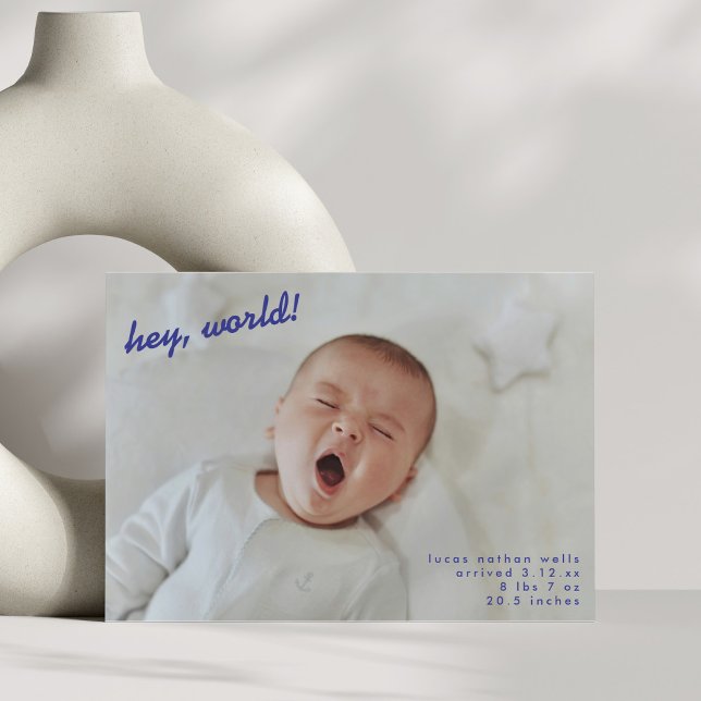 Faire-part Minimalist New Baby Photo Newborn Hello Birth (Créateur téléchargé)