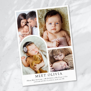 Faire-part Minimaliste 5 Photo Bonjour naissance bébé