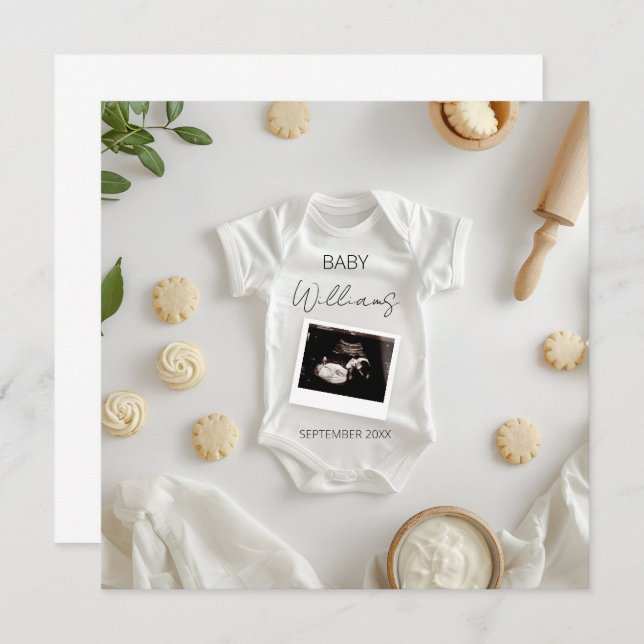 Faire-part minimaliste de grossesse (Devant / Derrière)