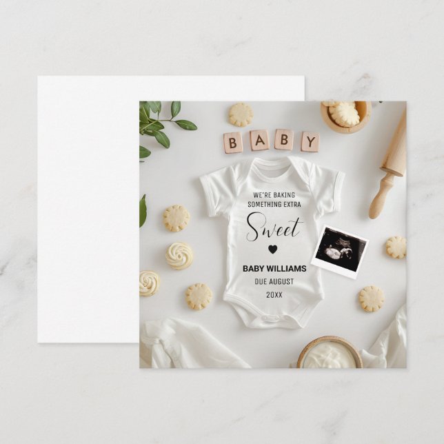 Faire-part minimaliste de grossesse (Devant / Derrière)