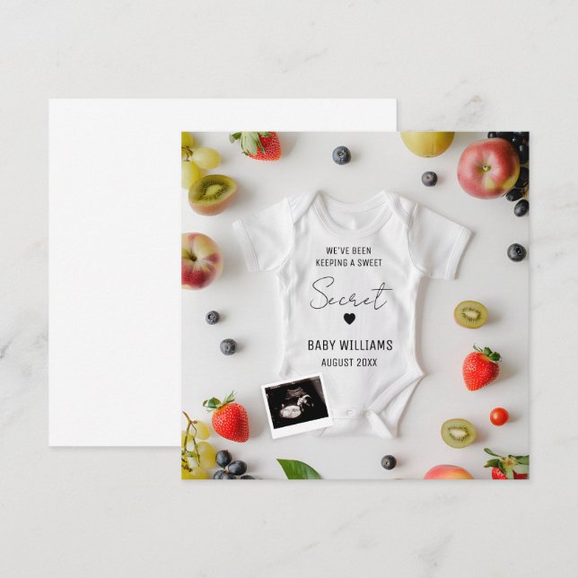 Faire-part minimaliste de grossesse estivale (Devant / Derrière)