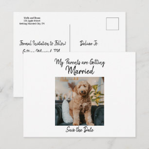 Faire-part minimaliste de mariage vu par le chien