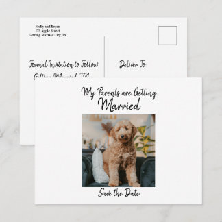 Faire-part minimaliste de mariage vu par le chien