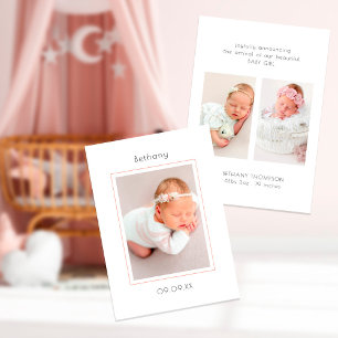 Faire-part Minimaliste moderne 3 Photos bébé