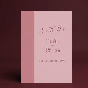 Faire-part minimaliste moderne de couleur rose
