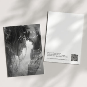 Faire-part minimaliste moderne d'Elopement photo