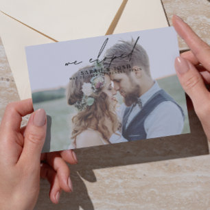 Faire-part Minimaliste moderne Nous avons Elopé Script Mariag