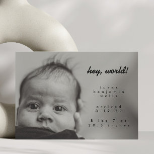 Faire-part Minimaliste moderne nouveau bébé photo personnalis