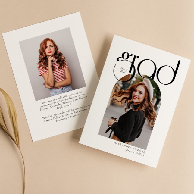 Faire-part Minimaliste Moderne Simple Arc Photo Graduation (Créateur téléchargé)