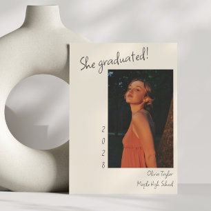 Faire-part Minimaliste tendance Unique de la photo senior Gra
