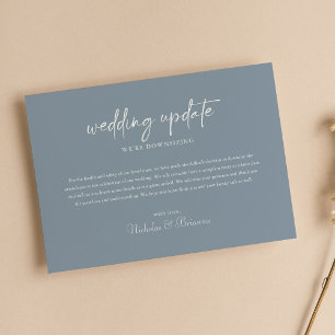 Faire-part Mise à jour de mariage minimaliste bleu poussiéreu