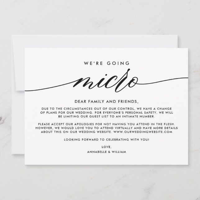 Faire-part Mise à jour de mariage | Nous passons au micro (Devant)