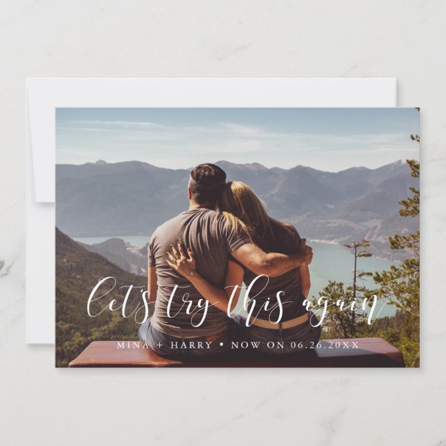 Faire-part Mise à jour élégante de mariage, essayons encore (Devant)