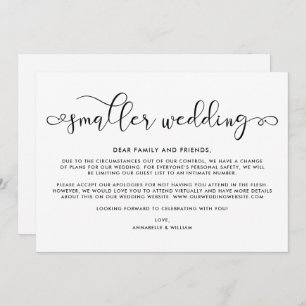 Faire-part Mise à jour mariage Mariage plus petit