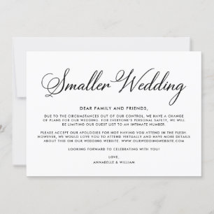 Faire-part Mise à jour mariage Mariage plus petit