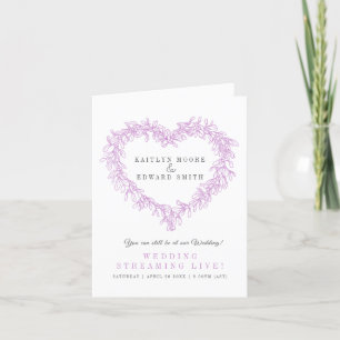 Faire-part Mistletoe mariage d'hiver violet blanc en direct