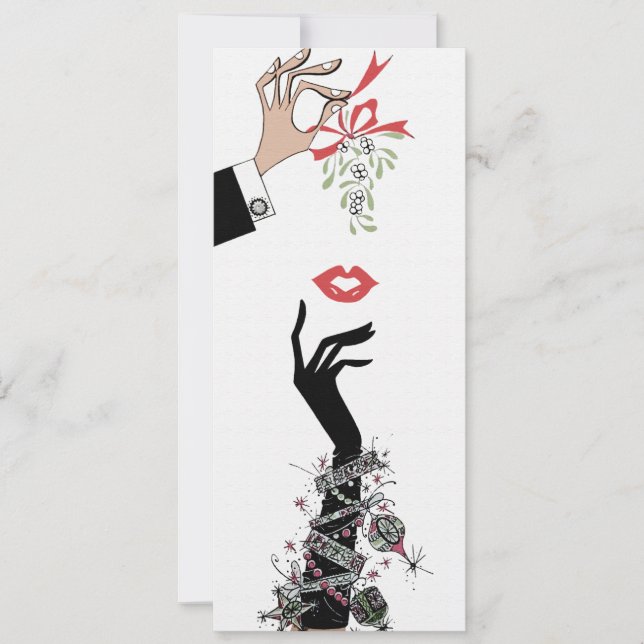 Faire-part Mistletoe Mischief 1950 Illustration Mode (Devant)