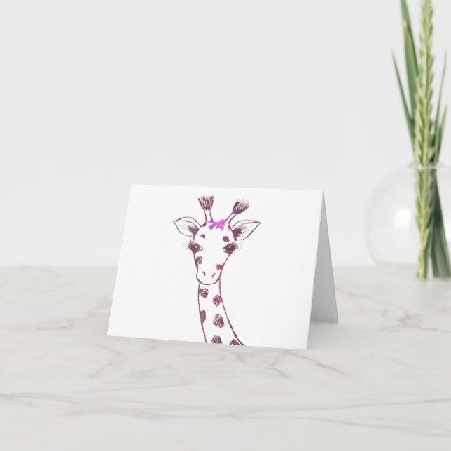 Faire-part Mme Giraffe joli design sarcastique (Devant)