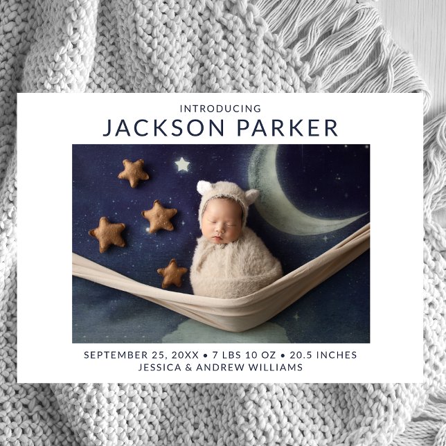 Faire-part Modern 2 Photo Boy Naissance (Créateur téléchargé)