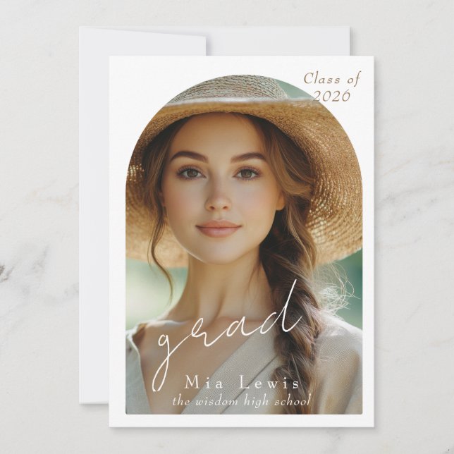 Faire-part Modern Arch Photo Graduation (Devant)