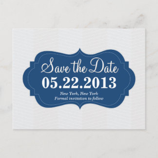 Faire-part Modern Blue Enregistrer la carte postale Date