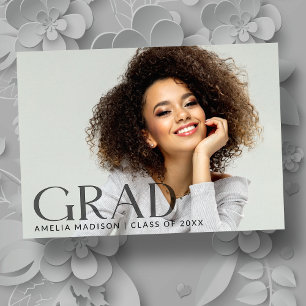 Faire-part Modern Bold Chic Transparent Texte foncé Grad Phot