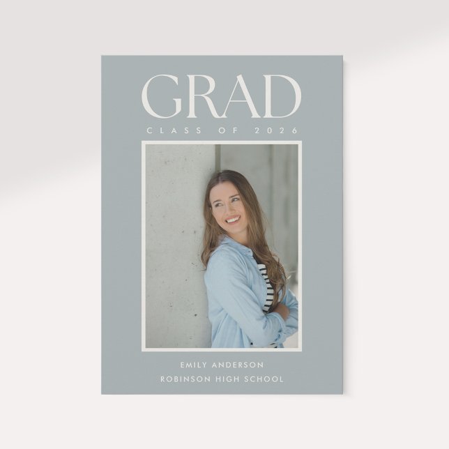 Faire-part Modern Classic Sage Graduation Photo Announcement (Créateur téléchargé)