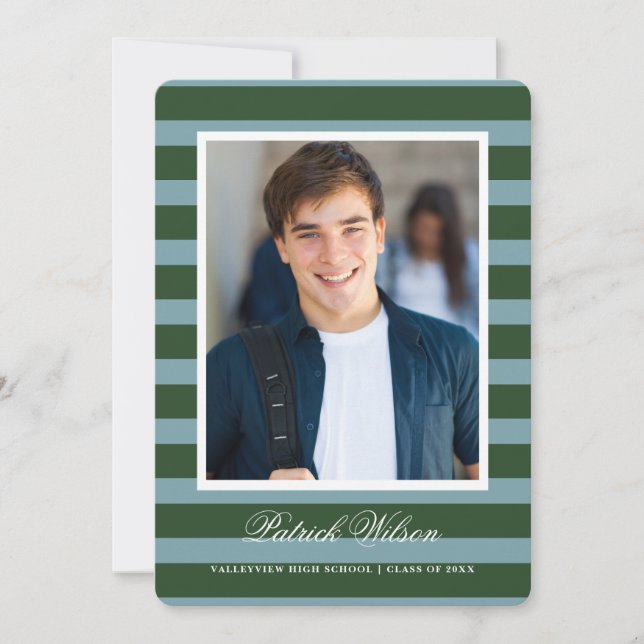 Faire-part Modern Grad graduation announcement card_green (Devant)