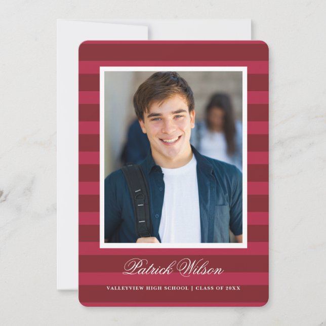 Faire-part Modern Grad graduation announcement card_red (Devant)