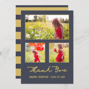 Faire-part Modern Graduate photo collage merci Annonce