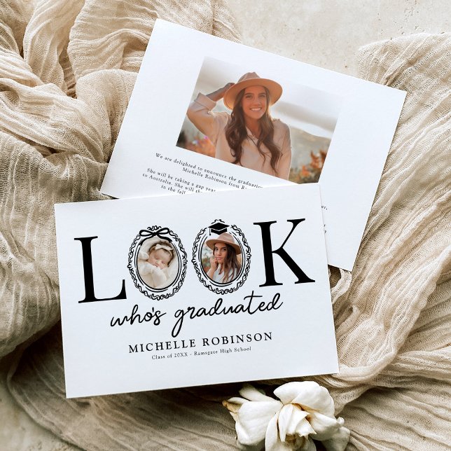 Faire-part Modern Look Whos Graduated Photo (Créateur téléchargé)