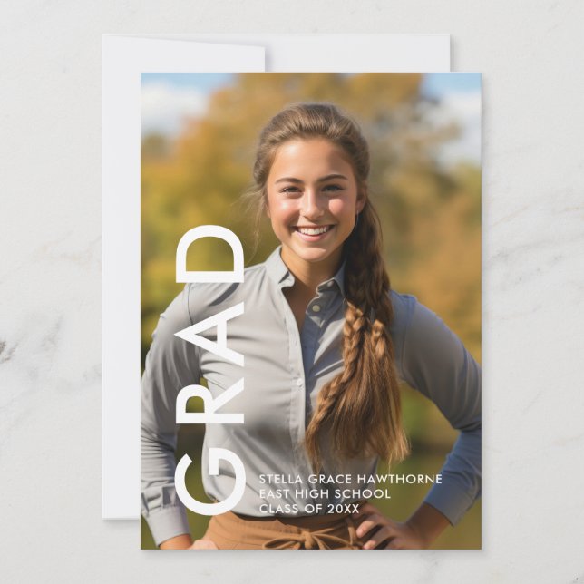 Faire-part Modern Minimal Bold Grad  (Devant)