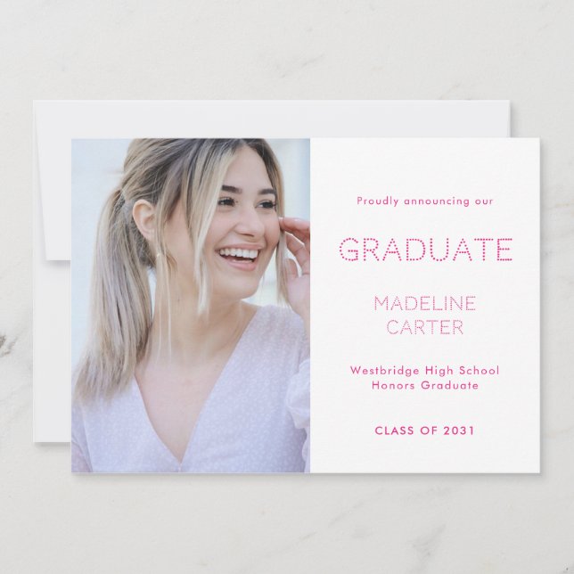 Faire-part Modern Minimal Photo Graduation Announcement (Devant)