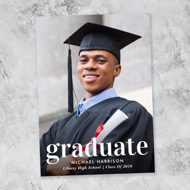 Faire-part Modern Photo Graduation (Modern Photo Graduation Announcement)