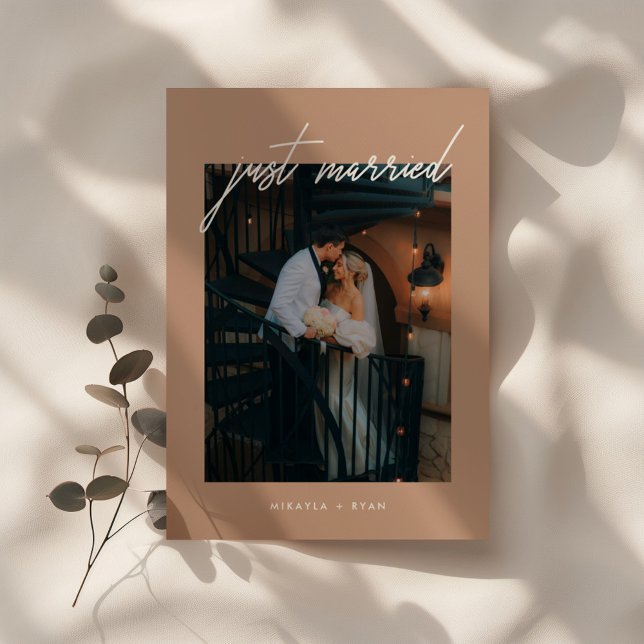 Faire-part Modern Terracotta Photo Wedding Elopement (Créateur téléchargé)