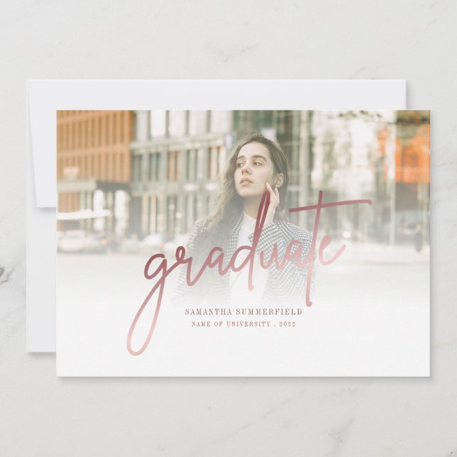 Faire-part Moderne 2 Photos Grad 2025 Graduation (Devant)