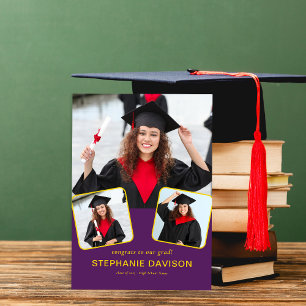 Faire-part Moderne 3 Félicitations photo à Grad 2023 Jaune vi