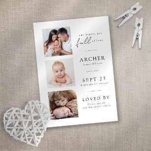 Faire-part Moderne 3 Photo Naissance de bébé