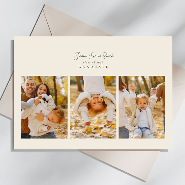 Faire-part moderne 4 script photo graduation calligraphie (Créateur téléchargé)