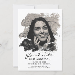 Faire-part moderne Artsy Brush Stroke Grad