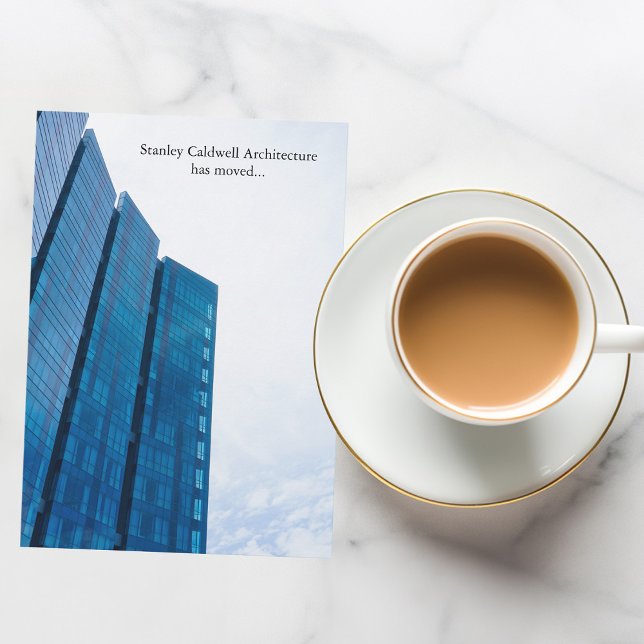 Faire-part Moderne Bâtiment Vertical Personnalisé Déplacement (Créateur téléchargé)