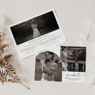 Faire-part Moderne Boho Arch Diplômé 3 Photo Graduate