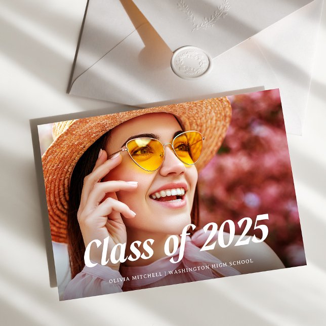 Faire-part Moderne | Classe de 2025 - Diplôme photo (Créateur téléchargé)