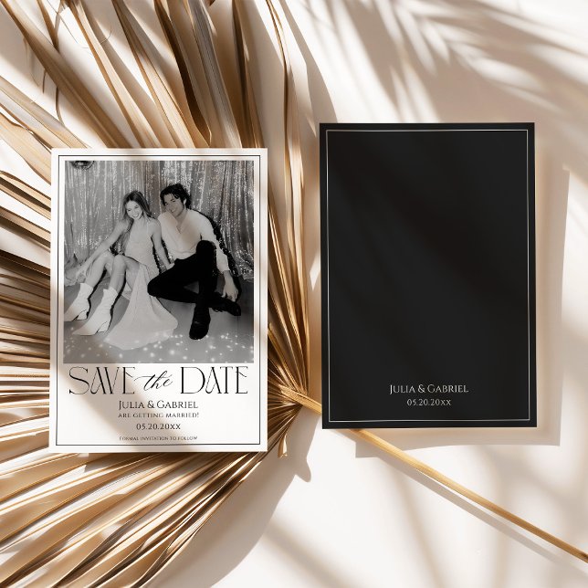 Faire-Part Moderne de Date à Sauvegarder Avec Phot (modern save the date, photo save the date, wedding save the date card, minimalist wedding stationery)