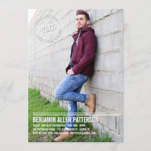 Faire-part moderne de fête de remise des diplômes