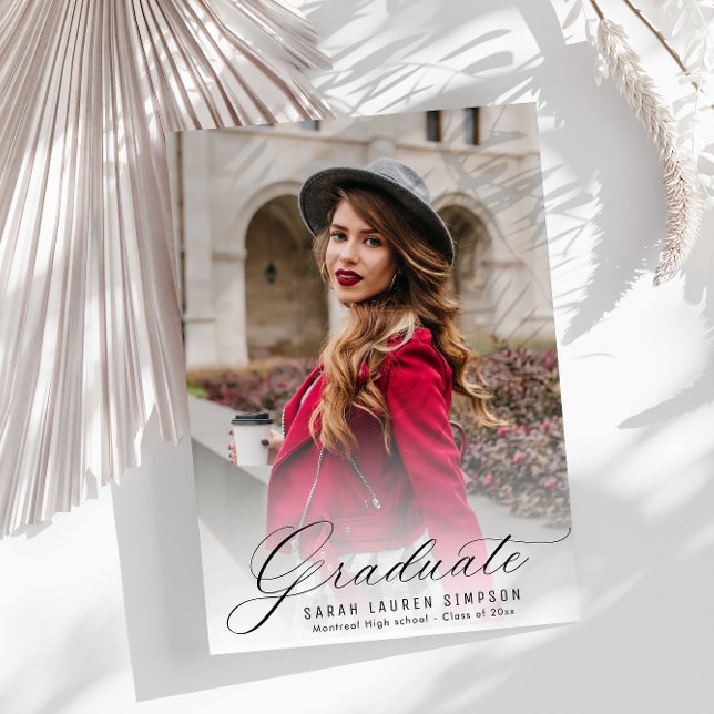 Faire-part moderne de graduation calligraphique (Créateur téléchargé)